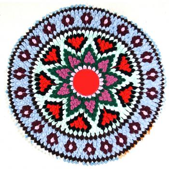 GURU SHOP Mandala Bodenmatte, Runde Form, Baumwolle, Motiv 10