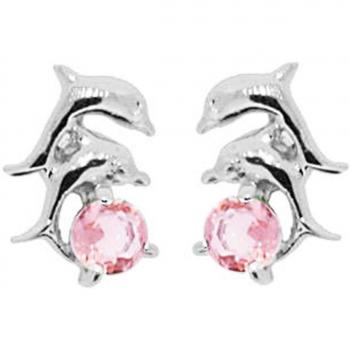 Tendres Dauphins en Argent Rose