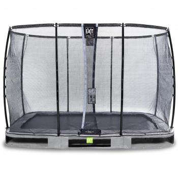 EXIT Goldstandard Inground-Trampolin 214x366 cm – Grau, Deluxe-Sicherheitsnetz