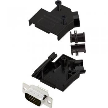 Kit Connettori Maschio Sub‑D 45° 15 Polos Encitech D45ZK09-BK-HDP15-K