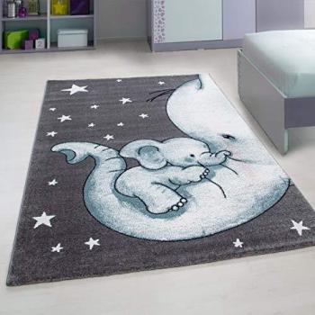 Teppich KIDS 0560, Kurzflor, blau, 160 x 230 cm
