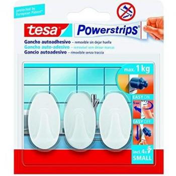 6 X TESA POWERSTRIPS 3 CROCHETS PETITS ADHÉSIFS