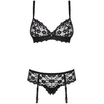 Obsessive Letica 2 Teile Dessous Set S/M, Schwarz