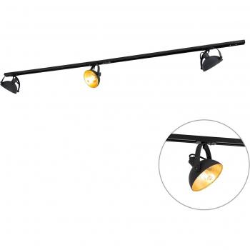 Spot Rail QAZQA Magnax, Plafonnier LED, 3 Lumières, Noir, L193