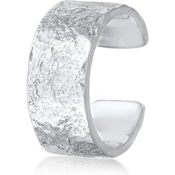 Elli Ohrklemme Earcuff Breit Basic Gehämmert 925 Silber