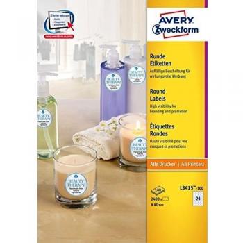 Avery Étiquettes rondes diamètre 40 mm L3415-100