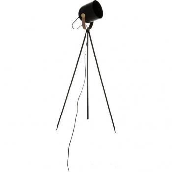 Lampadaire trépied métal noir H 136 cm