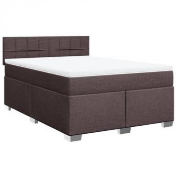 Dunkelbraunes Boxspringbett von VidaXL, 140x200 cm, mit Matratze