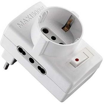 Adaptateur 2P+T avec Prise Schuko 10A