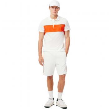 Pantaloncini Lacoste Gh2833 Sportivi Colore Bianco e Arancione Taglia XL