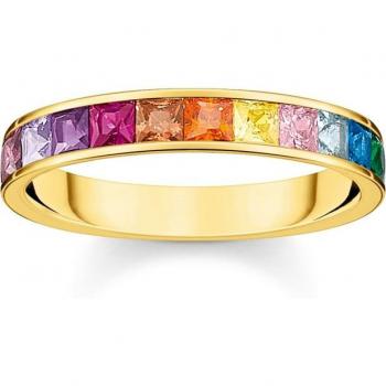 Thomas Sabo Damenring Goldfarben mit bunten Steinen TR2403-996-7