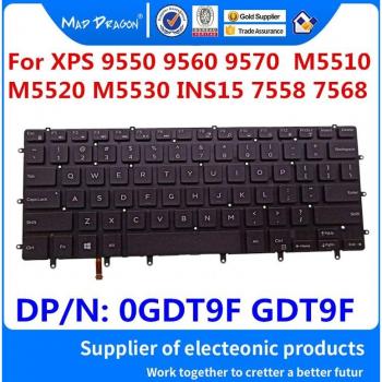 MAD DRAGON Backlit Laptop Keyboard for Dell XPS 9550 9560 9570 M5510 M5520 M5530 INS15 7558 7568 0GDT9F GDT9F