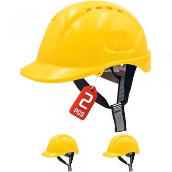 Mustbau MBU-GM16-YEL Bauarbeiterhelm, Schutzhelm, 52-66cm einstellbar