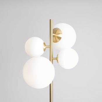 Lampada da terra Joel, ottone/bianco, 4 luci