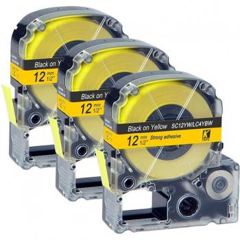 12mm x 8m Multicolor Label Tape for KingJim/Epson LW-300 LW-400 LW-600P Printers