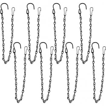 Chaîne suspendue noire pour pots de fleurs, 19,7 pouces, double crochet