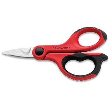 Tijeras de electricista 3 Claveles microdentadas 15 cm