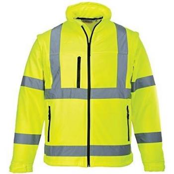 Portwest 2 in 1 Waterproof Hi Vis Softshell Jacket Yellow L