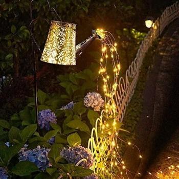 Hanging Star Solar Watering Can Lamp