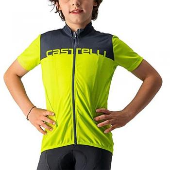 Neo Prologo Youth Short Sleeve Jersey – Dual Color: Electric Lime & Savile Blue, 10-Year‑Olds