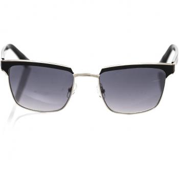 Frankie Morello Black Metallic Fibre Clubmaster Sunglasses