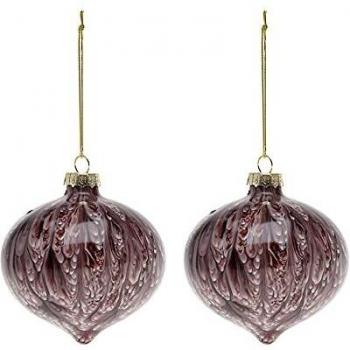 Boules de Noël en Verre Marron 8 cm