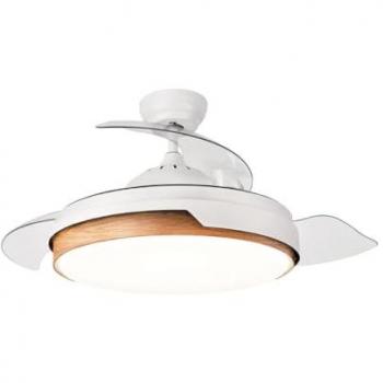 Romimex Ventilador de Techo con Luz Natural Blanco