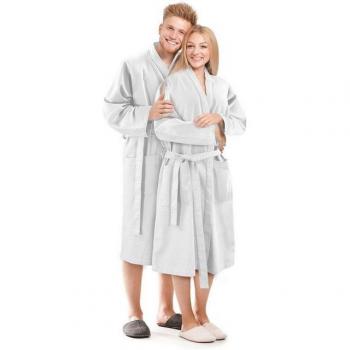 Peignoir de bain en coton blanc – modèle Carla – taille L