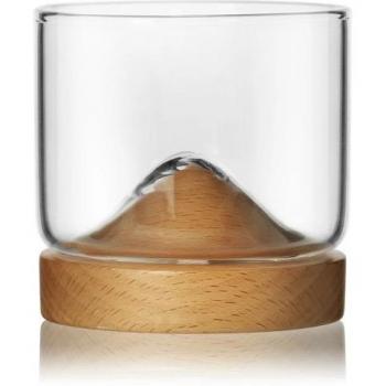 Copa Dividida de Vidrio y Madera