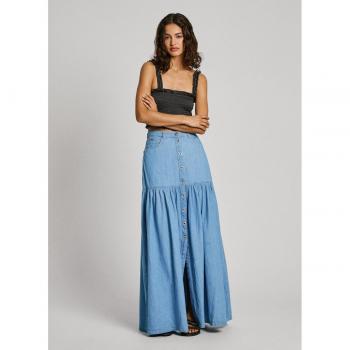 Falda Longa Jeans Azul Pepe para Mujer