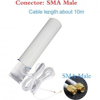 Antenne extérieure 4G LTE SMA-M avec connecteur SMA mâle et câble de 10 mètres