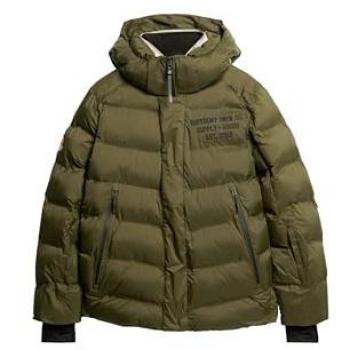 Giacca Sportiva Superdry Ski Puffer Verde Kaki Taglia L