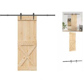 Cortina de Porta Deslizante VidaXL 80x210 cm Pinho