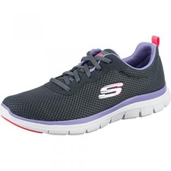 Skechers Femme Flex Appeal 4.0 Brilliant View Basket, Charcoal Mesh Lavender Trim – 41 EU