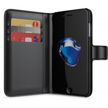 BeHello Schwarz: iPhone 8/7/6S/6 Schutzhülle mit integrierter Geldbörse & 3 Karten­plätze