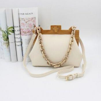 Bolso de lujo con clip de madera y cadena acrílica