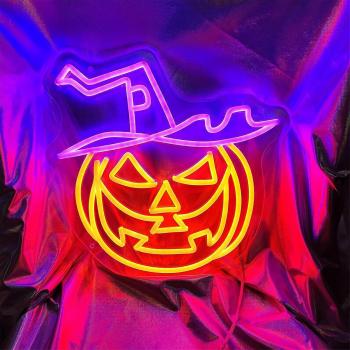 Cartel luminoso de calabaza de Halloween 17.7 x 17.2 pulgadas