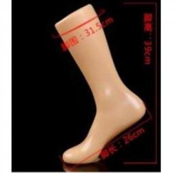 Maniquí de exhibición de calcetines y zapatos, pierna derecha, blanco brillante, 39x26cm, M00537I