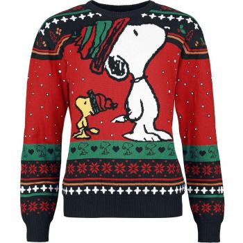 Peanuts Weihnachtspullover mit Snoopy & Woodstock – Damen, L – Mehrfarbig