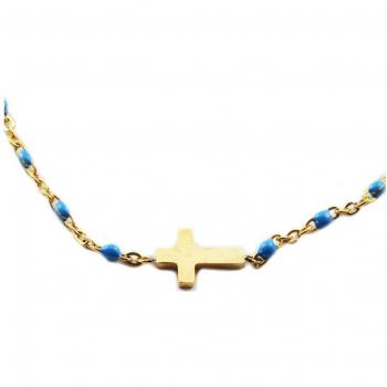 Bracelet Élégant Croix Turquoise R0058
