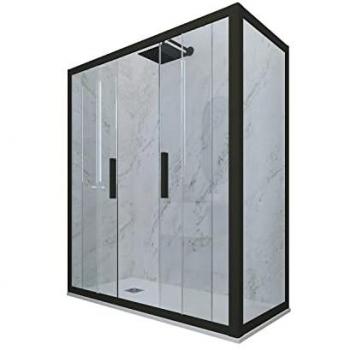 Cabine Douche 80x160 Noir Mat Glam Duo