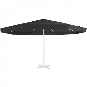 Vidaxl Tela de repuesto para sombrilla negro 500 cm