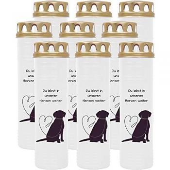HS Candle Grablicht GK-03859 (9-tlg), 170 Stunden Brenndauer mit Motiven