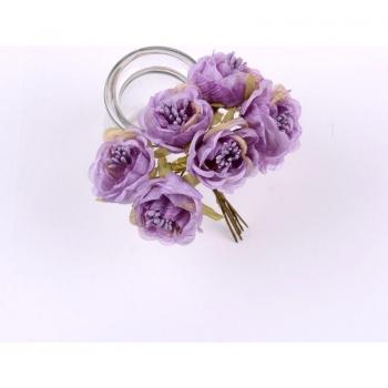 Ramo de 6 Flores de Peonía de 4cm para Álbum de Recortes y Decoración