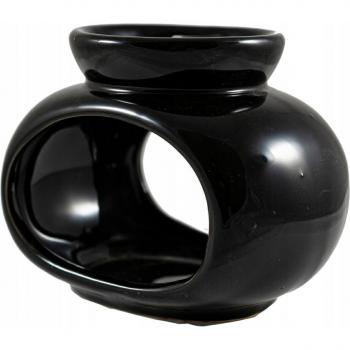 Brûleur à huile décoratif en céramique noir pour fondant à cire
