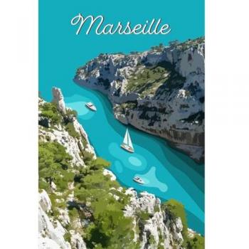 Art Décoratif Calanque Marseille 30x45 cm