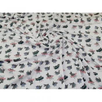 John Louden Stretchable Cotton Jersey in White