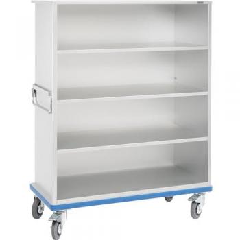 Chariot GMÖHLING G®-Cup light, ouvert à l'avant, charge maximale 300 kg, 4 étagères, volume approximatif 850 l