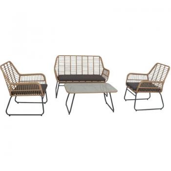 Conjunto de muebles de exterior Maré en resina trenzada 4 plazas