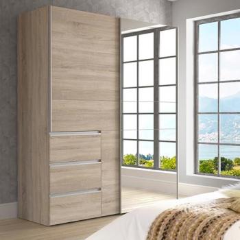 FORTE Schwebetürenschrank »Winn2«, Sonoma Eiche, 2 Türen, 3 Schubkästen